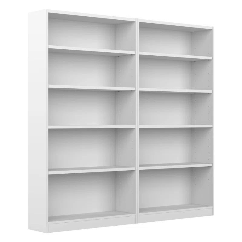 Doyno Tall 5 Shelf Bookcase - Set of 2, Storage and Display Bookshelves for Home Office and Living Room