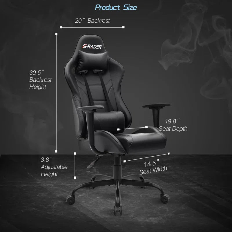 High-Back Adjustable Reclining Ergonomic Faux Leather PC & Racing Game Chair