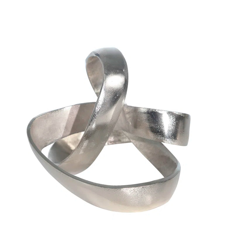 Modern Aluminum Abstract Interwoven Decorative Sculpture