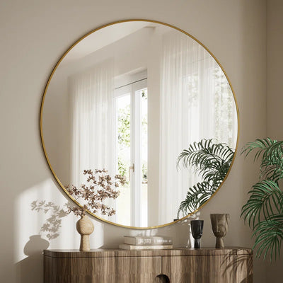 Hermien round Bathroom Mirror Aluminum Alloy Wall Mirror