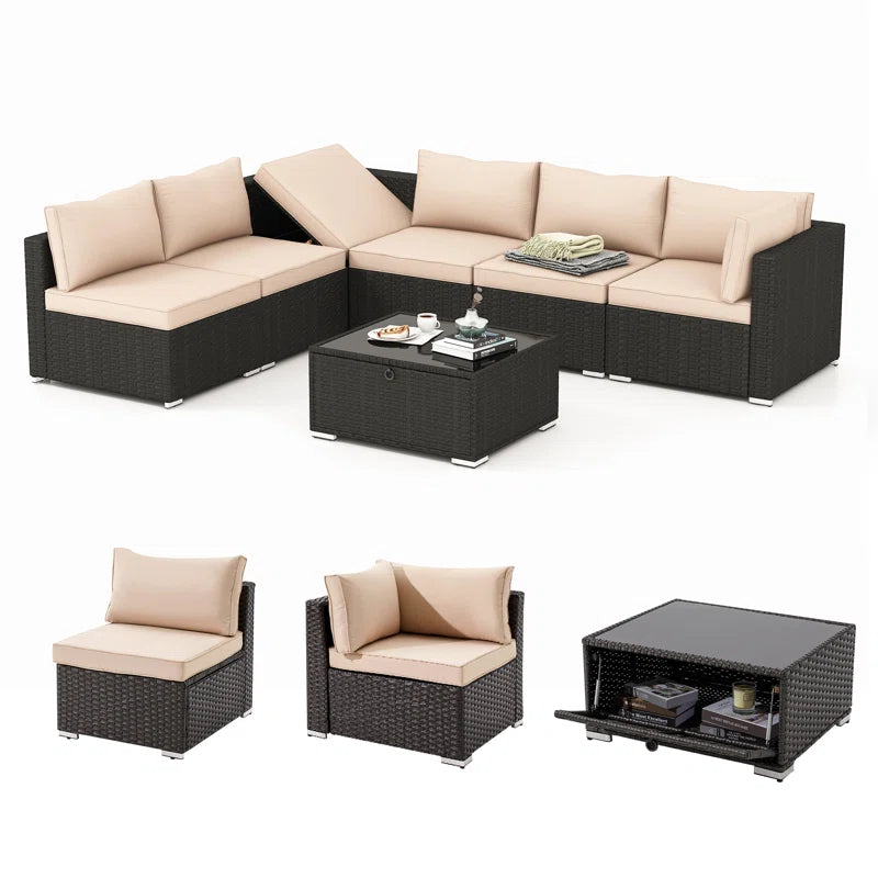 Quadreka 7 Pieces Outdoor Patio Set with Cushions