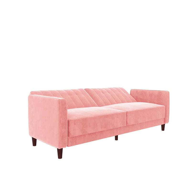 Perdue 81.5" Velvet Square Arm Convertible Sofa