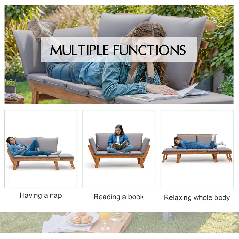 Kenessa 77.9" Wide Outdoor Straight Patio Sofa with Cushions