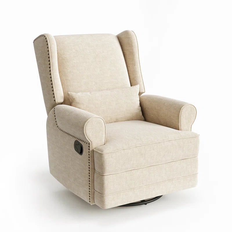 34" Wide Upholstered Manual Swivel Rocking Recliner