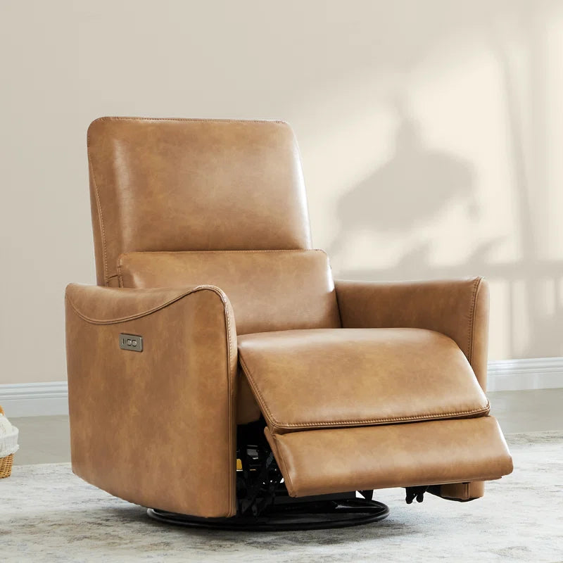 Mikkel Vegan Leather Swivel Power Recliner