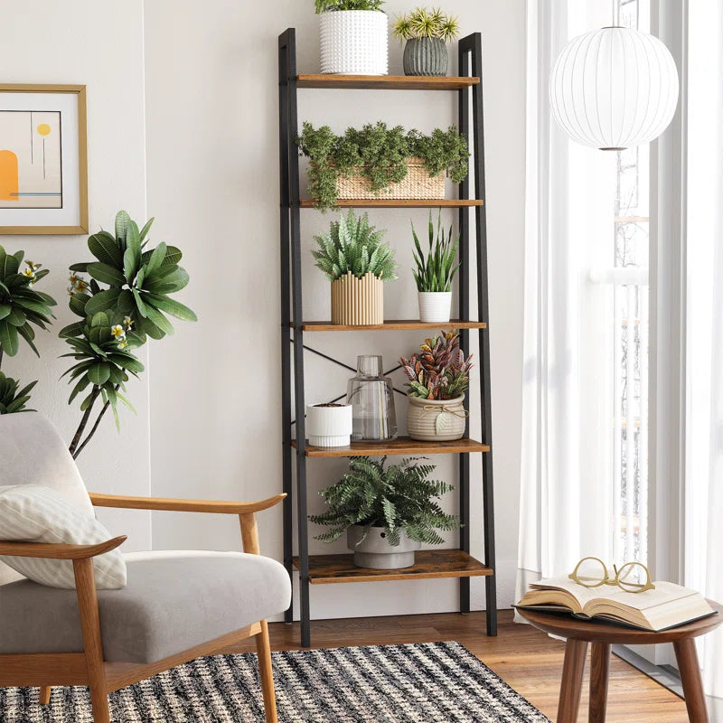 Jabari 67.7" H X 22" W Metal Ladder Bookcase