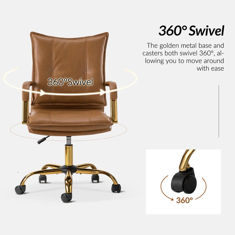 Lundgren Faux Leather Task Chair with Padded Arms