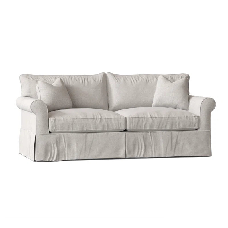 Amari 84" Rolled Arm Slipcovered Sleeper Sofa with Reversible Cushions