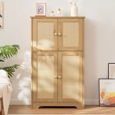 Jussiah Storage Cabinet with 4 Doors & Adjustable Shelf