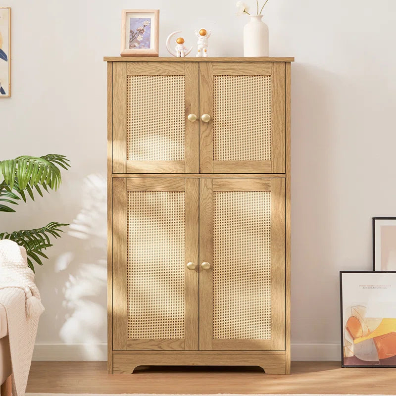 Jussiah Storage Cabinet with 4 Doors & Adjustable Shelf