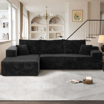 Nathasa 2 - Piece No Assembly Required Upholstery Sofa, Free Combination Cloud Sectional Couch with L-Shape Chaise, Deep Seat Modular Sofa for Living Room Bedroom