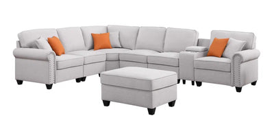 Kettner 136.35" Wide Reversible Modular Corner Sectional with Ottoman