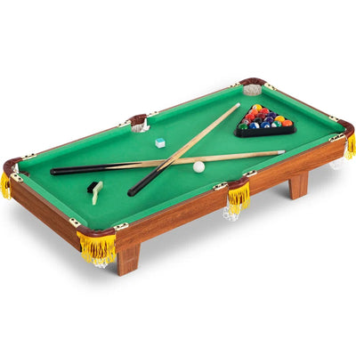 36" Mini Tabletop Pool Set with Balls, Sticks, Chalk, Brush & Triangle