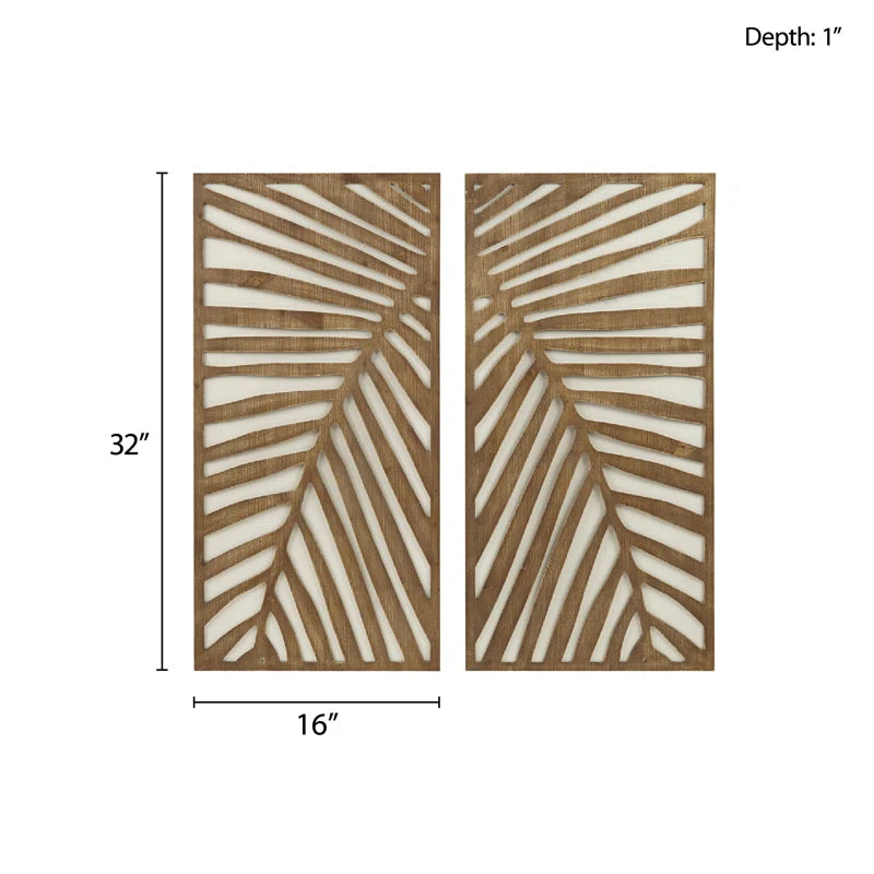 Birch Botanical Two-Tone 2-Piece Wood Panel Wall Decor Set