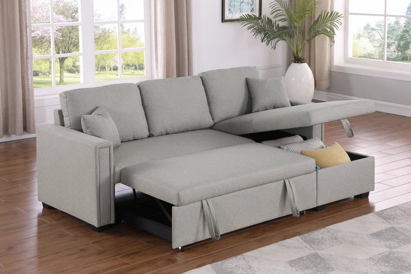 Dishaan Convertible Sleeper Sofa with Reversible Chaise
