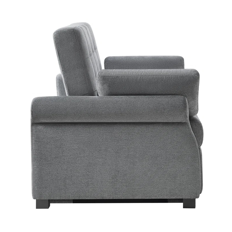 Sabrina 73" Queen Rolled Arm Tufted Back Convertible Sleeper Sofa with Cushions