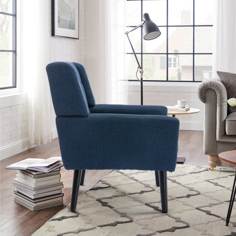 Tufted Upholstered Wide Back Armchair