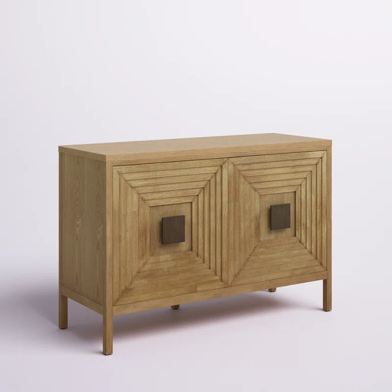 Paige 47.5" Geometric 2-Door Wood Storage Cabinet with Adjustable Shelves