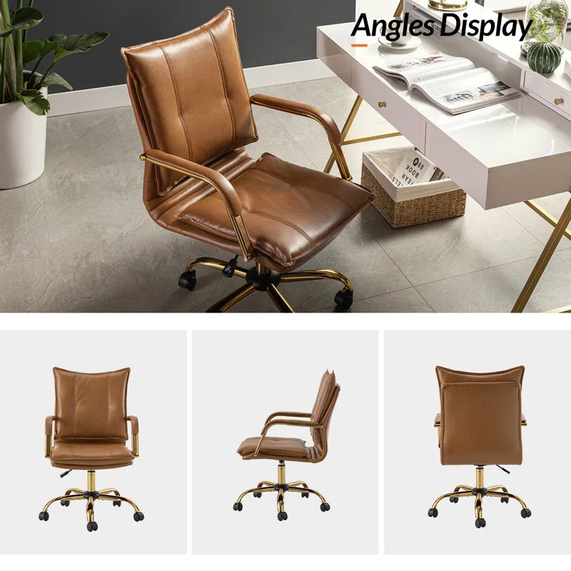 Lundgren Faux Leather Task Chair with Padded Arms