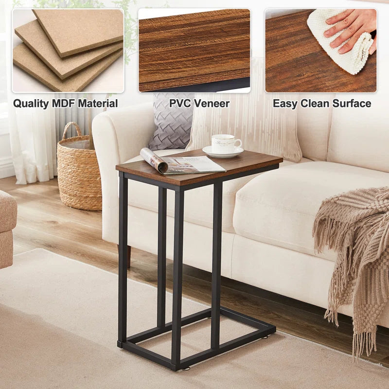 Auxter C Shaped End Table TV Tray Set