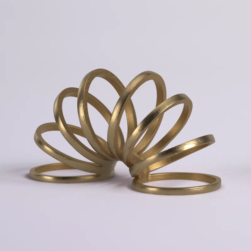 Modern Metal Slinky Ring Decorative Sculpture - 11" X 5" X 6"
