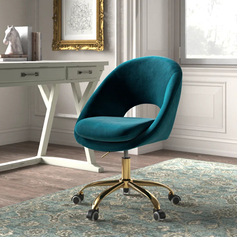 Louise Velvet Modern Task Chair with Ergonomic Design