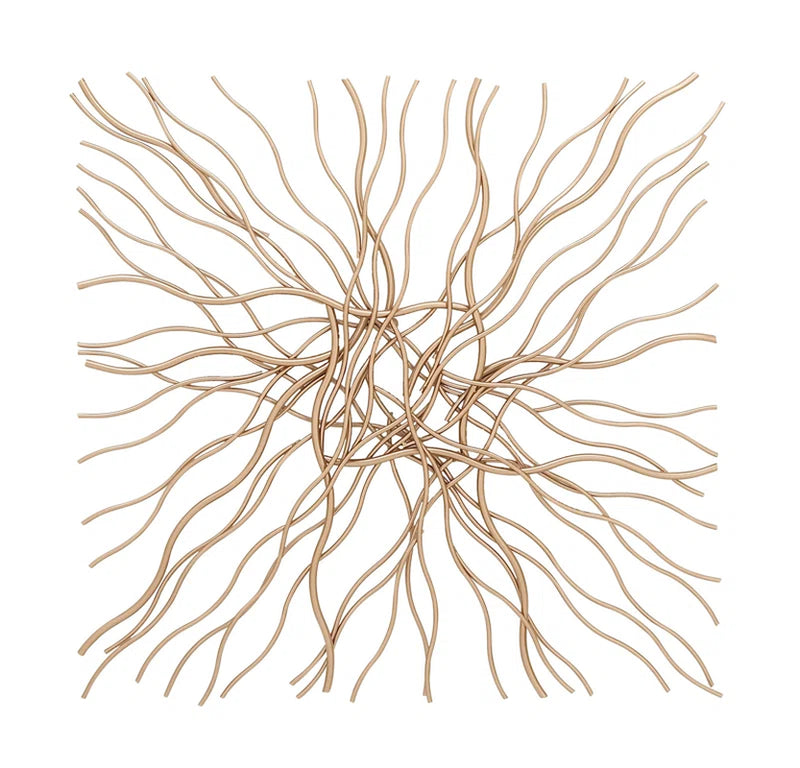 Gold Metal Overlapping Lines Abstract Home Wall Decor