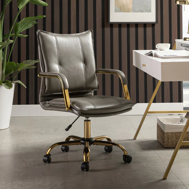 Lundgren Faux Leather Task Chair with Padded Arms