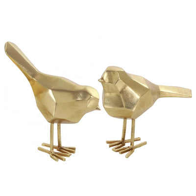 Polystone Bird Decorative Sculpture with Origami Accents