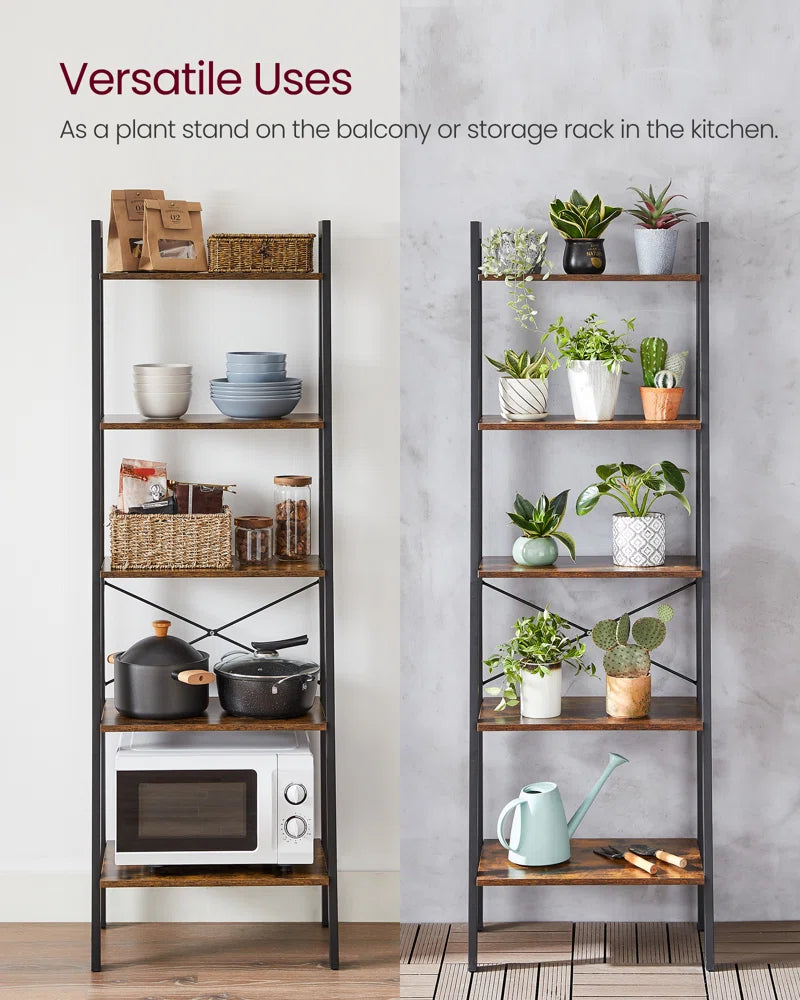 Jabari 67.7" H X 22" W Metal Ladder Bookcase
