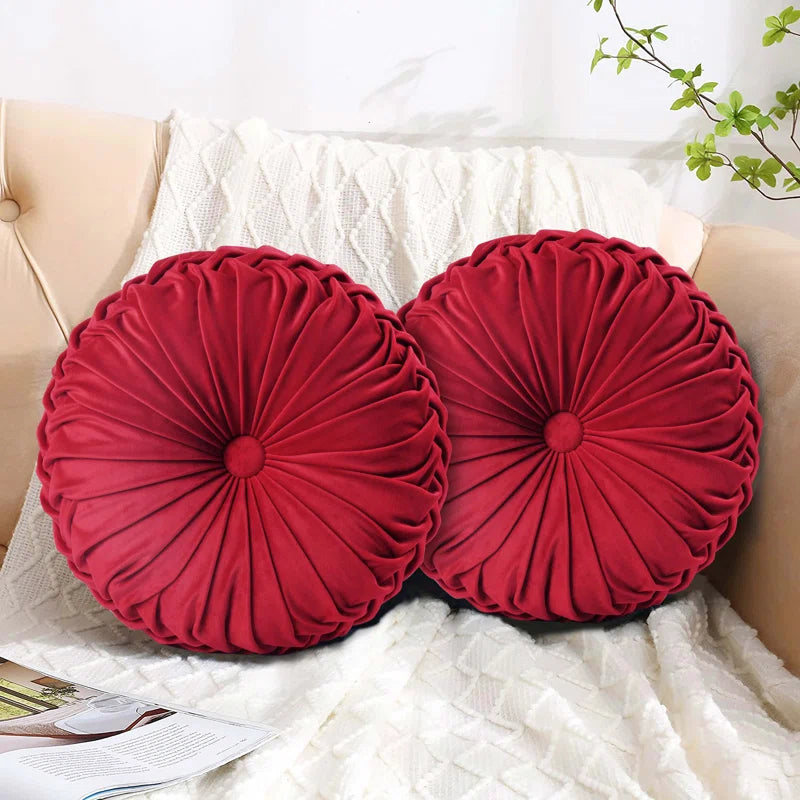 Echo Buttons Velvet Reversible Throw Pillow