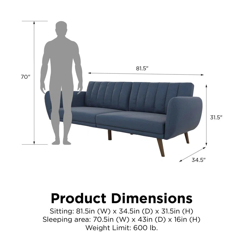 Brittany 81.5" round Arm Convertible Sofa