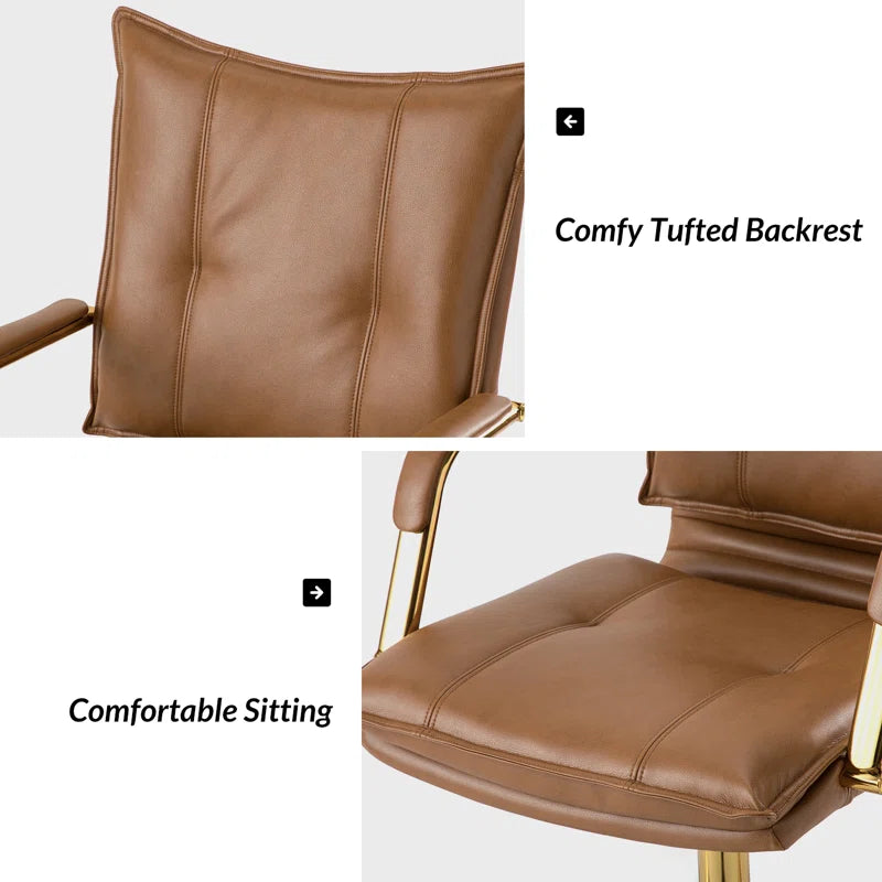 Lundgren Faux Leather Task Chair with Padded Arms