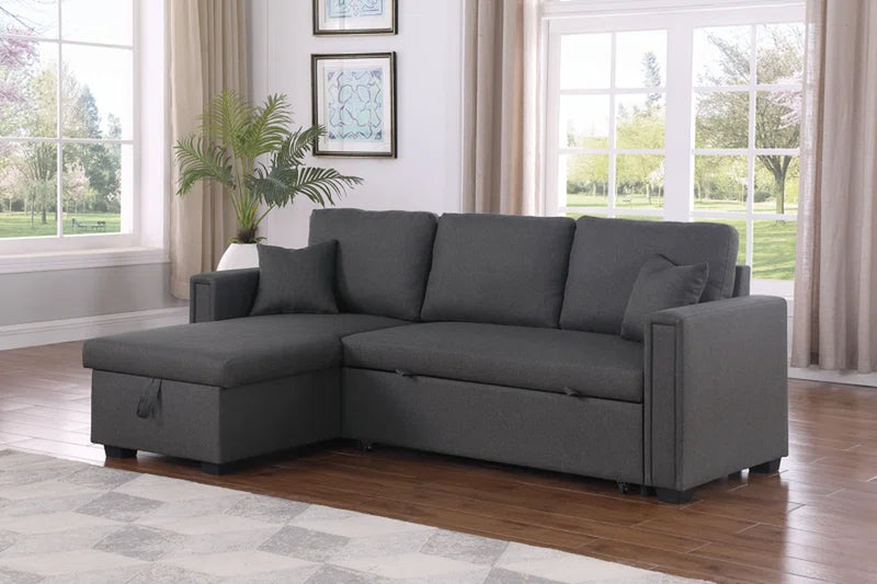 Dishaan Convertible Sleeper Sofa with Reversible Chaise