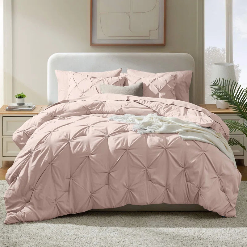 Bed-In-A-Bag Pleated Comforter Set with Bed Sheets