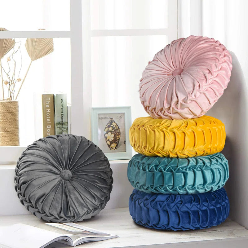 Echo Buttons Velvet Reversible Throw Pillow