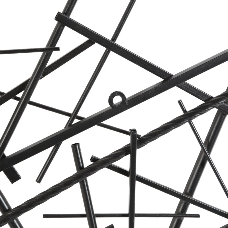 Black Metal Overlapping Lines Geometric Home Wall Decor