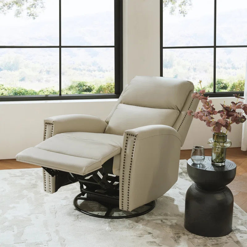 Genuine Leather Swivel Rocker Recliner