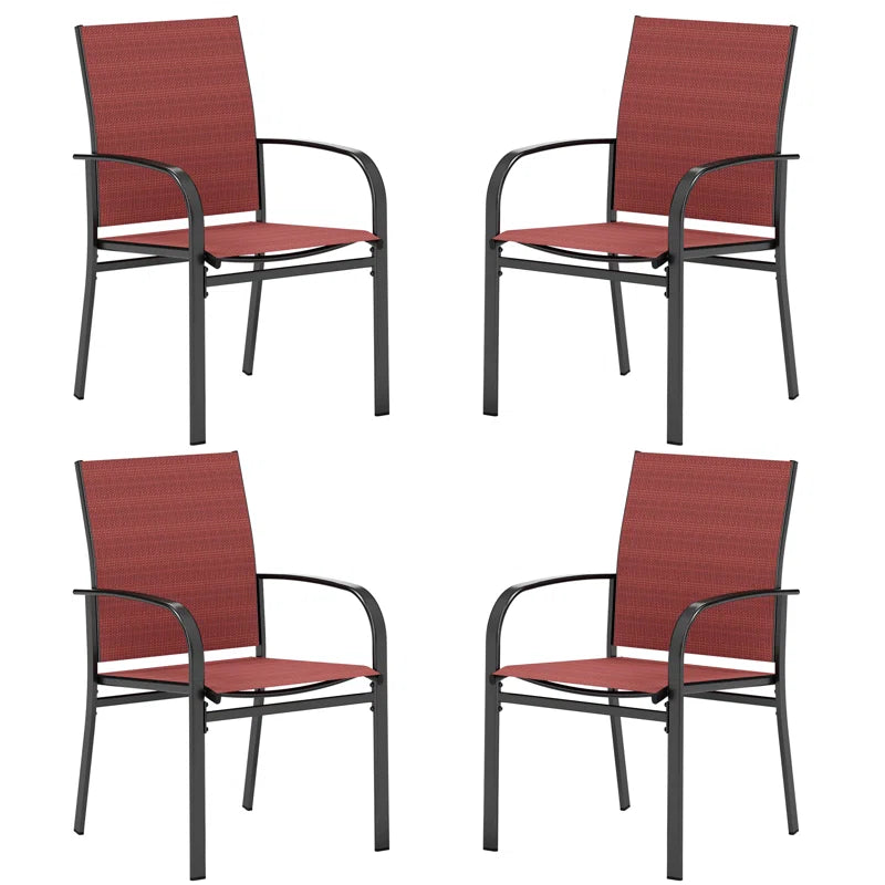 Argyri Powder-Coated Steel Outdoor Dining Armchair