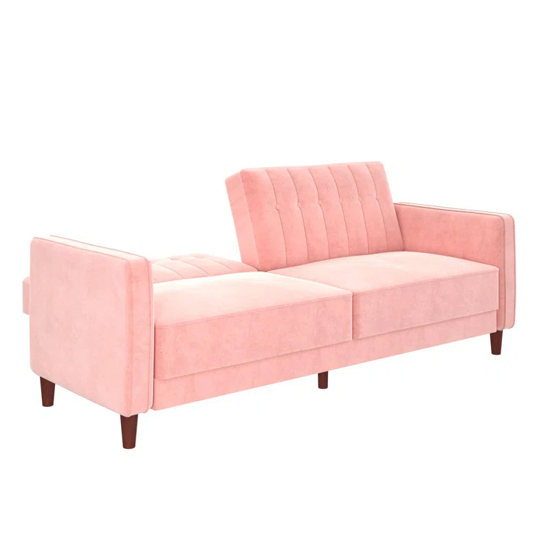 Perdue 81.5" Velvet Square Arm Convertible Sofa