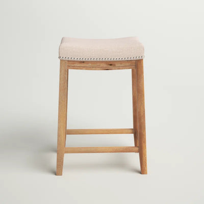Claridge Counter & Bar Solid Wood Backless Stool with Upholstered Seat