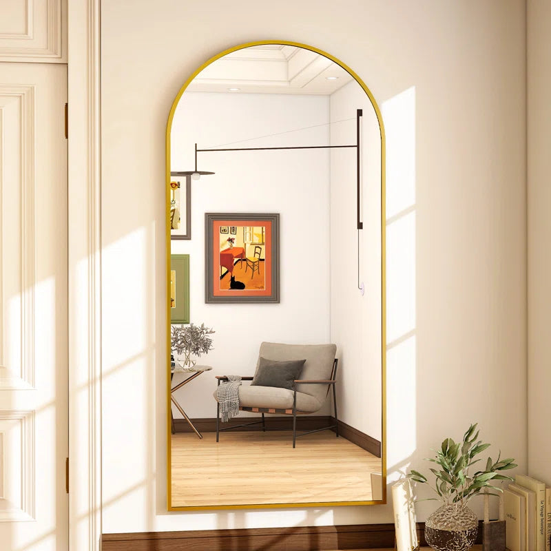 Arched Metal Oversized Full Length Mirrors Wall Mirrors with Stand