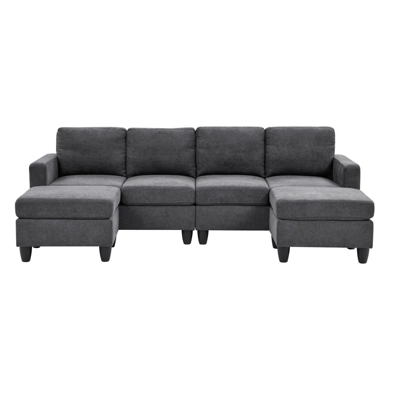 Ranjeeta 101" Wide Modular Sofa & Chaise with Ottoman