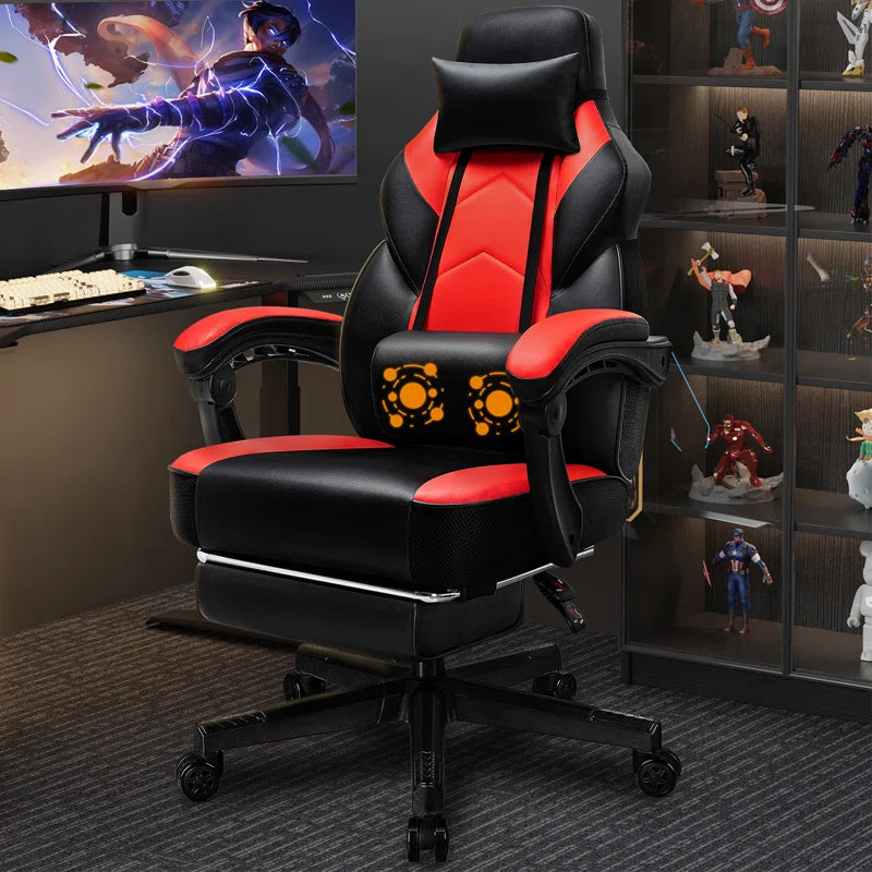 Adjustable Game Chair Swiveling PC & Racing with Footrest