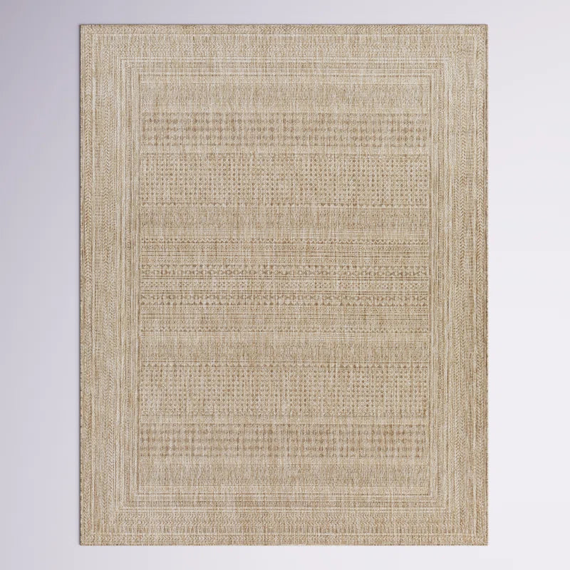 Camar Oriental Indoor/Outdoor Area Rug in Khaki