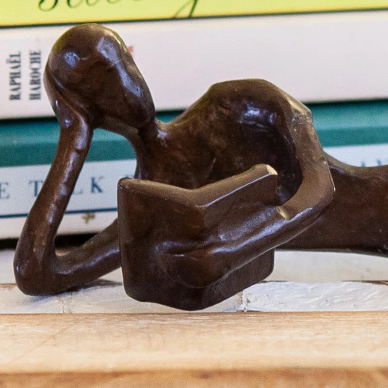 2 Piece Birdsall Man and Woman Leisurely Reading a Book Sculpture Set
