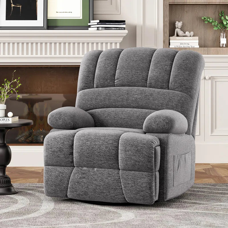 Heald 40.94"W Upholstered Swivel Rocker Recliner