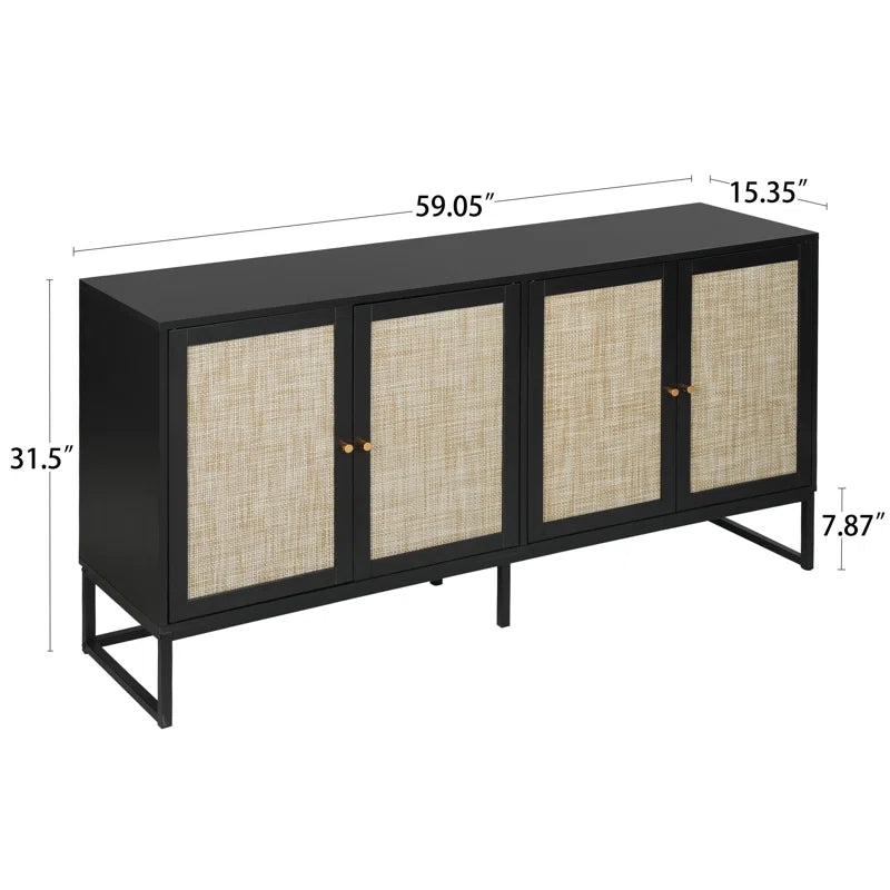 Caludia 31.5" Tall 4 - Door Accent Cabinet