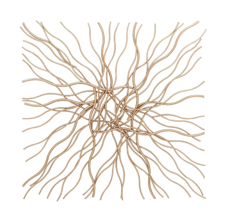 Gold Metal Overlapping Lines Abstract Home Wall Decor