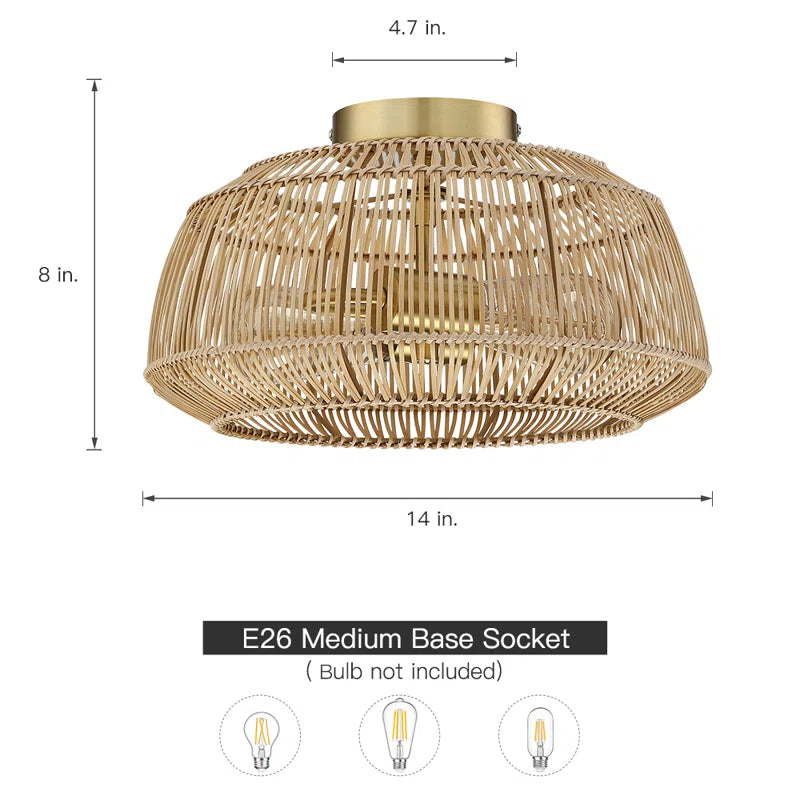 Tamil Rattan Semi Flush Mount